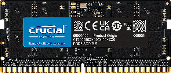Crucial SODIMM 32GB DDR5 5600Mhz SODIMM CL46 (16Gbit)