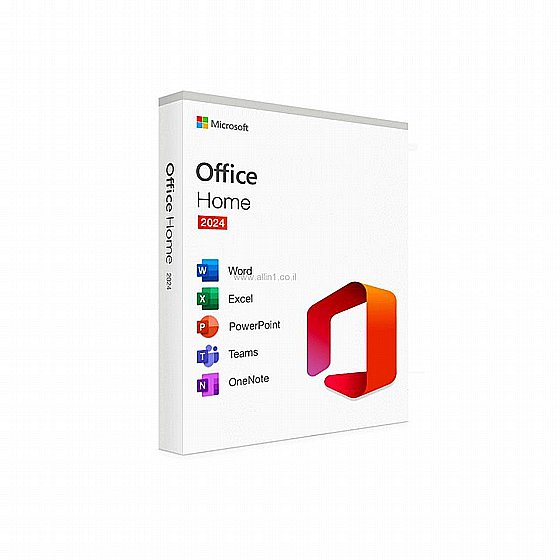 ����� ������� Microsoft Office Home 2024 Hebrew Middle East DM Medialess